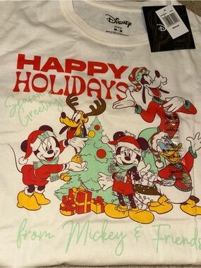 Disney White 'Happy Holidays' Mickey & Friends Graphic Tee